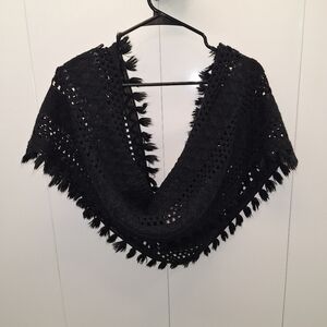 Womens Black Circle Scarf Shawl